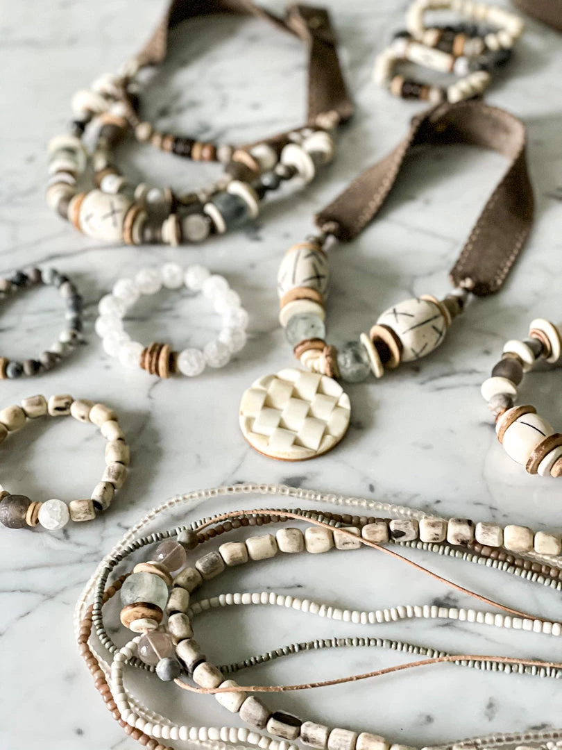Twine + Twig Stacked Classic Necklace | Stone Stone Collection 5 Twine + Twig Stacked Classic Necklace | Stone Stone Collection