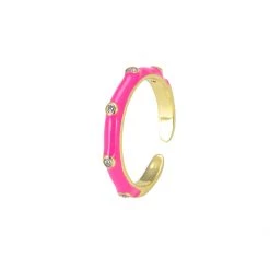 Twine + Twig Enamel Ring | Hot Pink