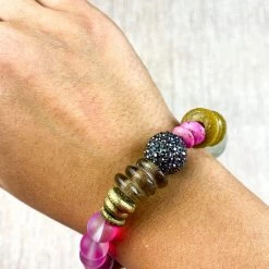 Twine & Twig Pavé Stack Bracelet | Pink + Pavé