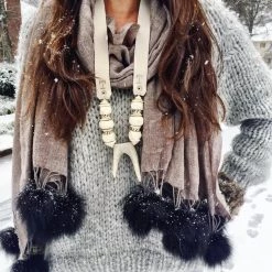 Twine + Twig B+W Collection Antler Double Tip Necklace | White 7 Twine + Twig B+W Collection Antler Double Tip Necklace | White