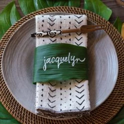 Twine + Twig Dinner Napkin Set | Black Tribal Cowrie Collection