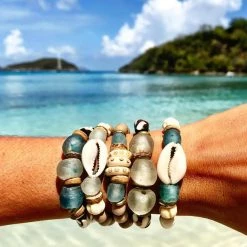 Twine + Twig Cowrie Single Stack Bracelet Cowrie Collection