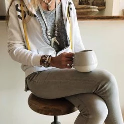 Twine + Twig Neutral Collection Antler Slim Tip Necklace | Gray 11 Twine + Twig Neutral Collection Antler Slim Tip Necklace | Gray