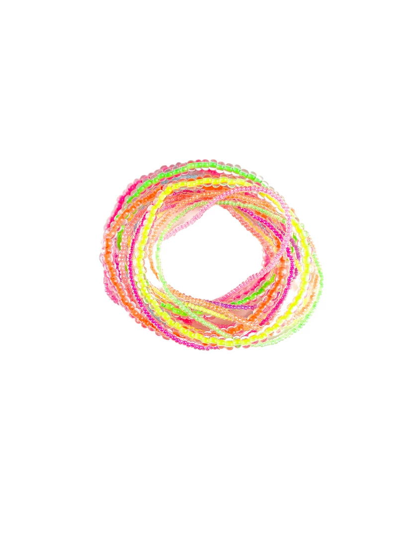 Twine + Twig Thin Seed Bracelet Set | Electric 1 Twine + Twig Thin Seed Bracelet Set | Electric