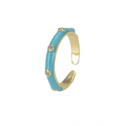 Twine + Twig Enamel Ring | Turquoise