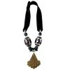 Twine + Twig B+W Collection Mid Brass Pendant Necklace | Batik Black