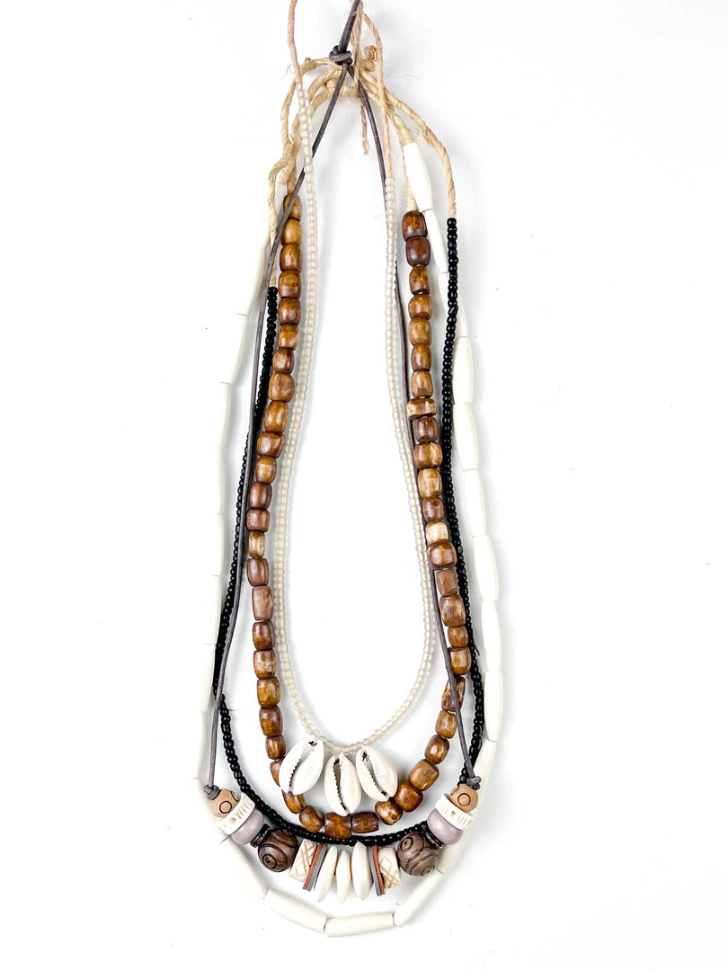 Twine + Twig Cowrie Layer Necklace Set | Tribal Cowrie Collection 1 Twine + Twig Cowrie Layer Necklace Set | Tribal Cowrie Collection