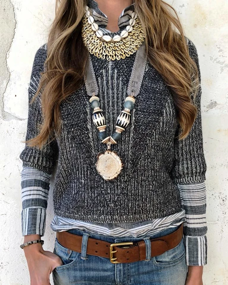 Twine + Twig Antler Burr Necklace | B+ W 4 Twine + Twig Antler Burr Necklace | B+ W