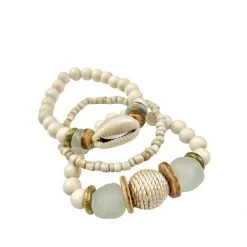 Twine + Twig Trio Stack Bracelet Set | Cowrie Cowrie Collection