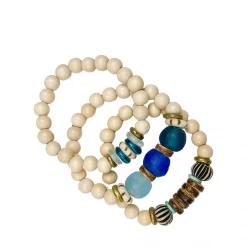 Twine + Twig Tones Collection Trio Stack Bracelet Set | Lagoon