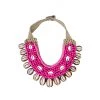 Twine + Twig Tropic Collection Cowrie Collar Necklace | Hot Pink