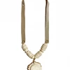 Twine + Twig Antler Slim Burr Necklace | B + W