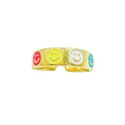 Twine & Twig Sales 30 Twine + Twig Smiley Face Ring | Gold