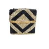 Twine + Twig Cowrie Collection Large Beaded Box | Black & Natural