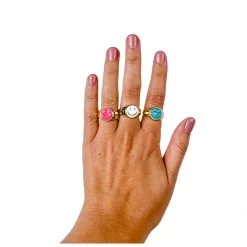 Twine + Twig Smiley Face Ring | Teal