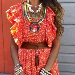 Twine + Twig B+W Collection Mid Brass Pendant Necklace | Ivory