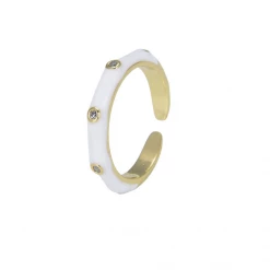 Twine + Twig Enamel Ring | White