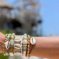 Twine + Twig Cowrie Single Stack Bracelet Cowrie Collection