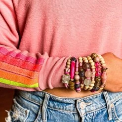 Twine & Twig Tribal Stack Bracelet | Pink + Pavé Pink + Pavé Collection 19 Twine & Twig Tribal Stack Bracelet | Pink + Pavé Pink + Pavé Collection