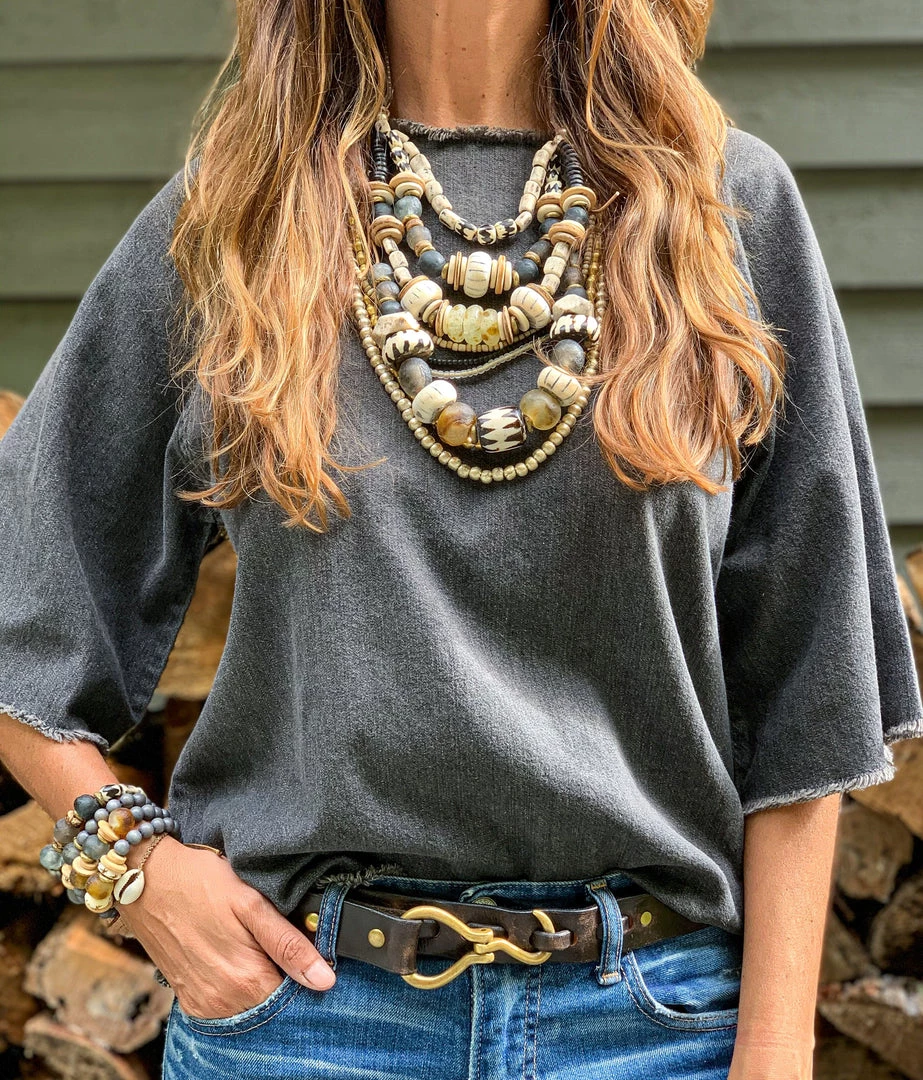 Twine + Twig Layered Classic Necklace | Mixed Tribal Neutral Collection 3 Twine + Twig Layered Classic Necklace | Mixed Tribal Neutral Collection