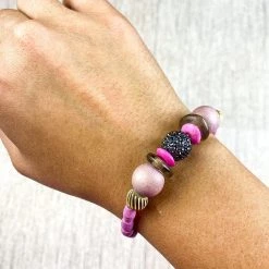 Twine & Twig Tribal Stack Bracelet | Pink + Pavé Pink + Pavé Collection