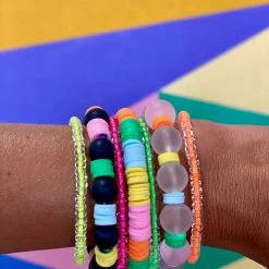 Twine + Twig Simple Seed Bracelet | Electric Orange