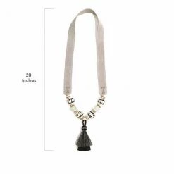 Twine + Twig Neutral Collection Double Tassel Horse Hair Necklace