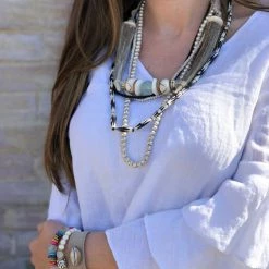 Twine + Twig Batik Layer Necklace Set Charlotte Football Club