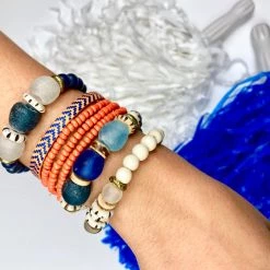 Twine + Twig Fiesta Collection Simple Seed Bracelet | Orange