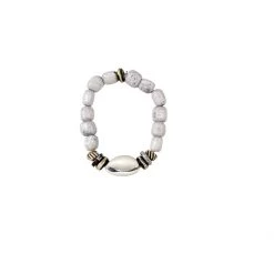Twine + Twig Cowrie Tribal Stack Bracelet | Light Gray Cowrie Collection