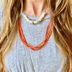 Twine + Twig Necklaces Simple Layer Set | Orange