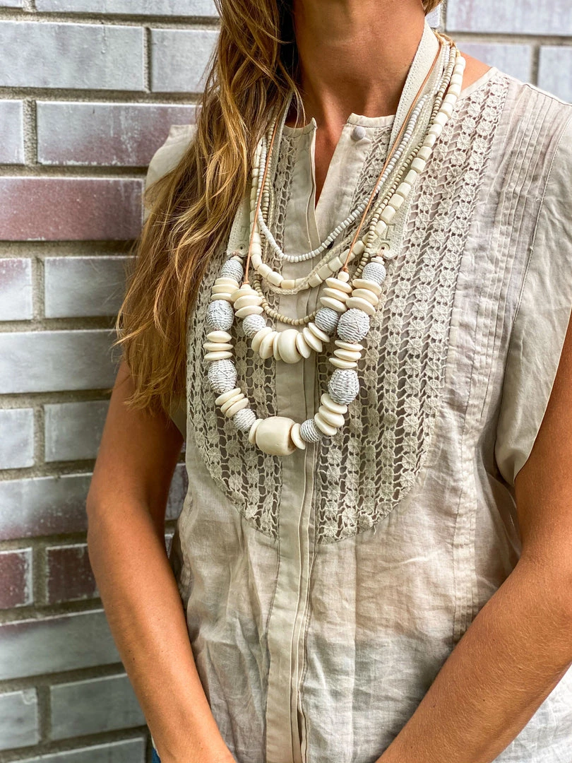 Twine + Twig Montauk Layer Necklace Set B+W Collection 3 Twine + Twig Montauk Layer Necklace Set B+W Collection