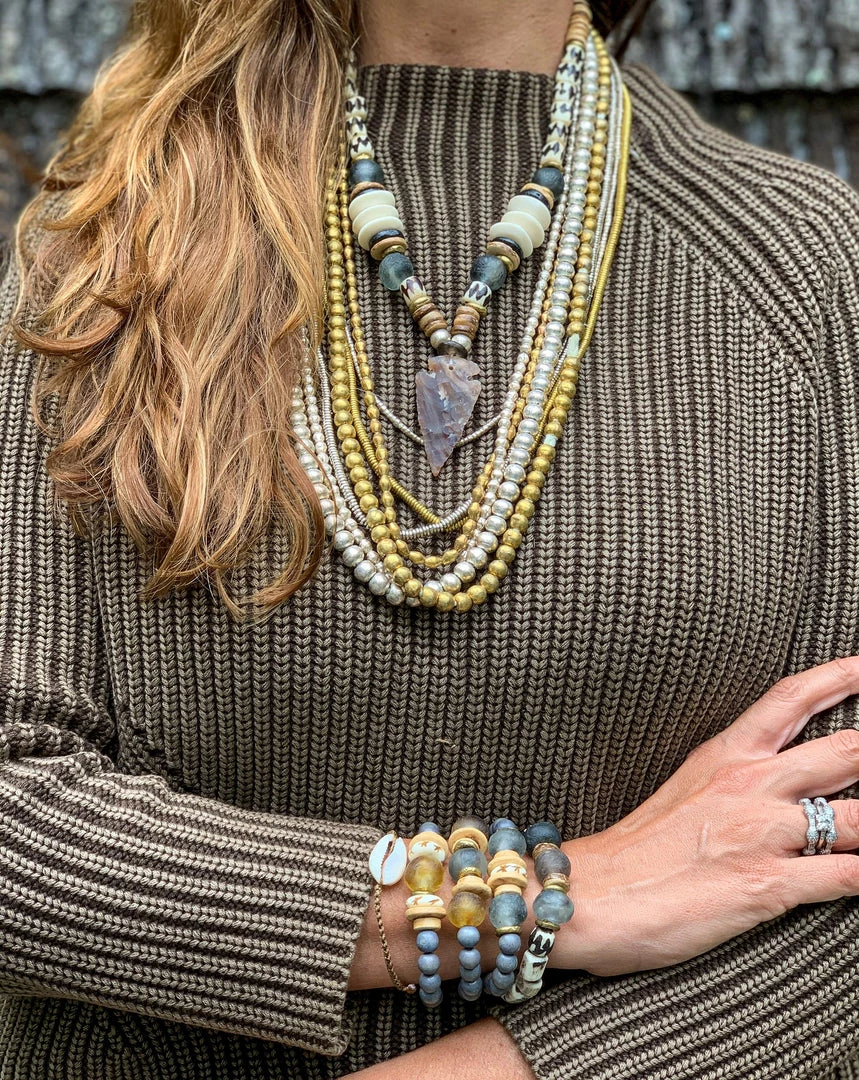 Twine + Twig Necklaces Tribal Arrowhead Choker | Neutral 2 Twine + Twig Necklaces Tribal Arrowhead Choker | Neutral