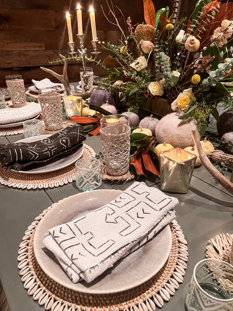 Twine + Twig Cowrie Collection Rattan Placemat With Cowrie Shell - White | Set Of 4 2 Twine + Twig Cowrie Collection Rattan Placemat With Cowrie Shell - White | Set Of 4