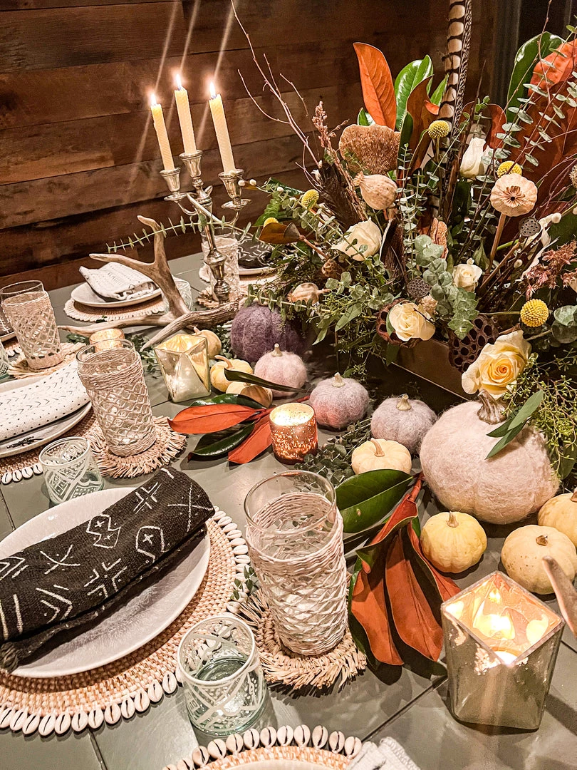 Twine + Twig Cowrie Collection Rattan Placemat With Cowrie Shell - White | Set Of 4 4 Twine + Twig Cowrie Collection Rattan Placemat With Cowrie Shell - White | Set Of 4