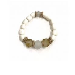 Twine + Twig Bracelets Tribal Stack Bracelet | White