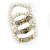 Twine + Twig Trio Stack Bracelet Set | White Tones Collection