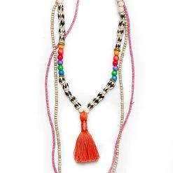 Twine + Twig Tween Tassel Necklace Set | Orange Teen Collection