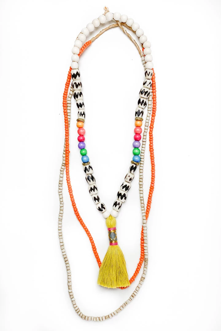 Twine + Twig Teen Collection Tween Tassel Necklace Set | Yellow 1 Twine + Twig Teen Collection Tween Tassel Necklace Set | Yellow