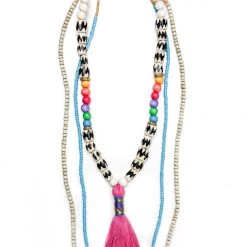 Twine + Twig Teen Collection Tween Tassel Necklace Set | Pink