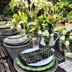 Twine + Twig Dinner Napkin Set | Black Tribal Cowrie Collection