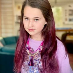 Twine & Twig Kids Tassel Necklace Set | Pink + Pavé