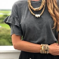 Twine + Twig Neutral Collection Trio Stack Bracelet Set | Woods