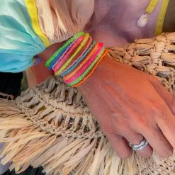 Twine + Twig Simple Seed Bracelet | Electric Orange