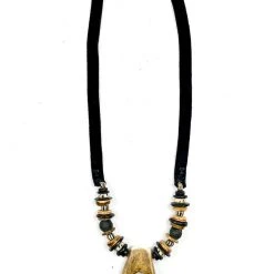 Twine + Twig Antler Slim Tip Necklace | B + W