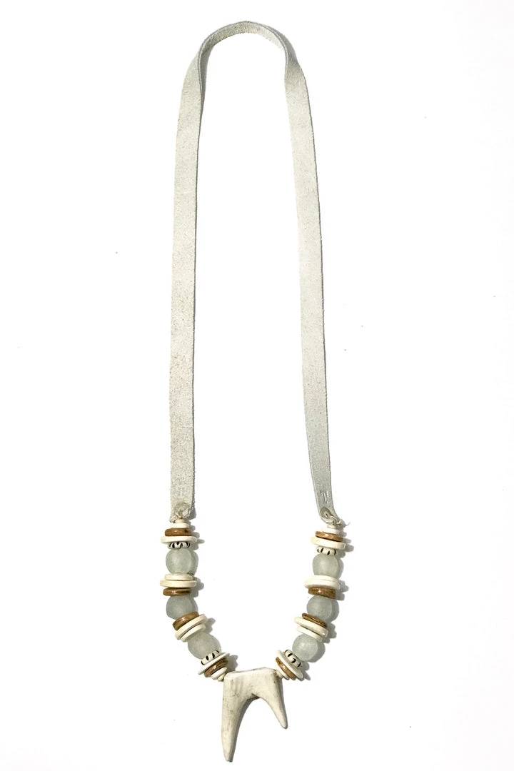 Twine + Twig Tones Collection Antler Slim Tip Necklace | Mist 1 Twine + Twig Tones Collection Antler Slim Tip Necklace | Mist