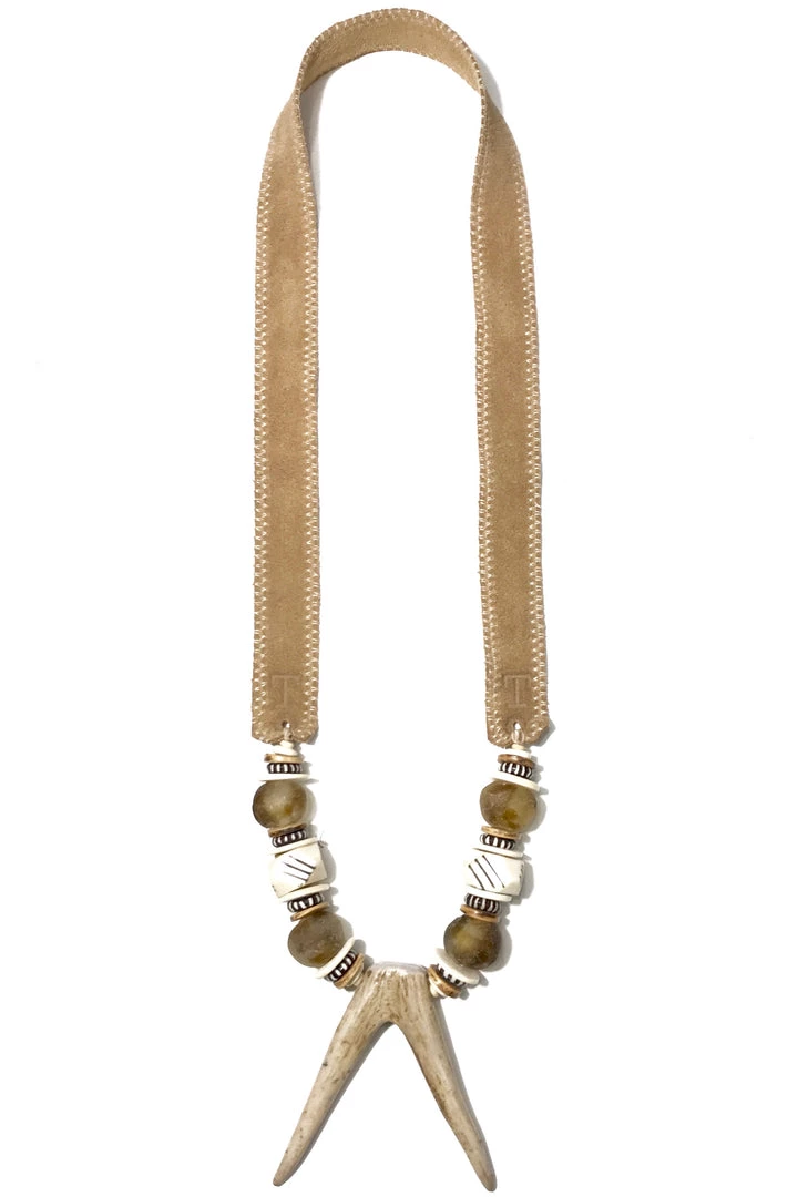Twine + Twig Neutral Collection Antler Double Tip Necklace | Neutral 1 Twine + Twig Neutral Collection Antler Double Tip Necklace | Neutral