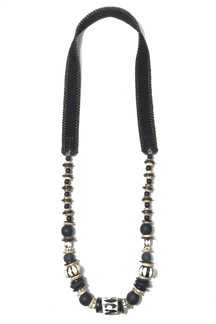 Twine + Twig Long Classic Necklace | Black Batik B+W Collection 1 Twine + Twig Long Classic Necklace | Black Batik B+W Collection