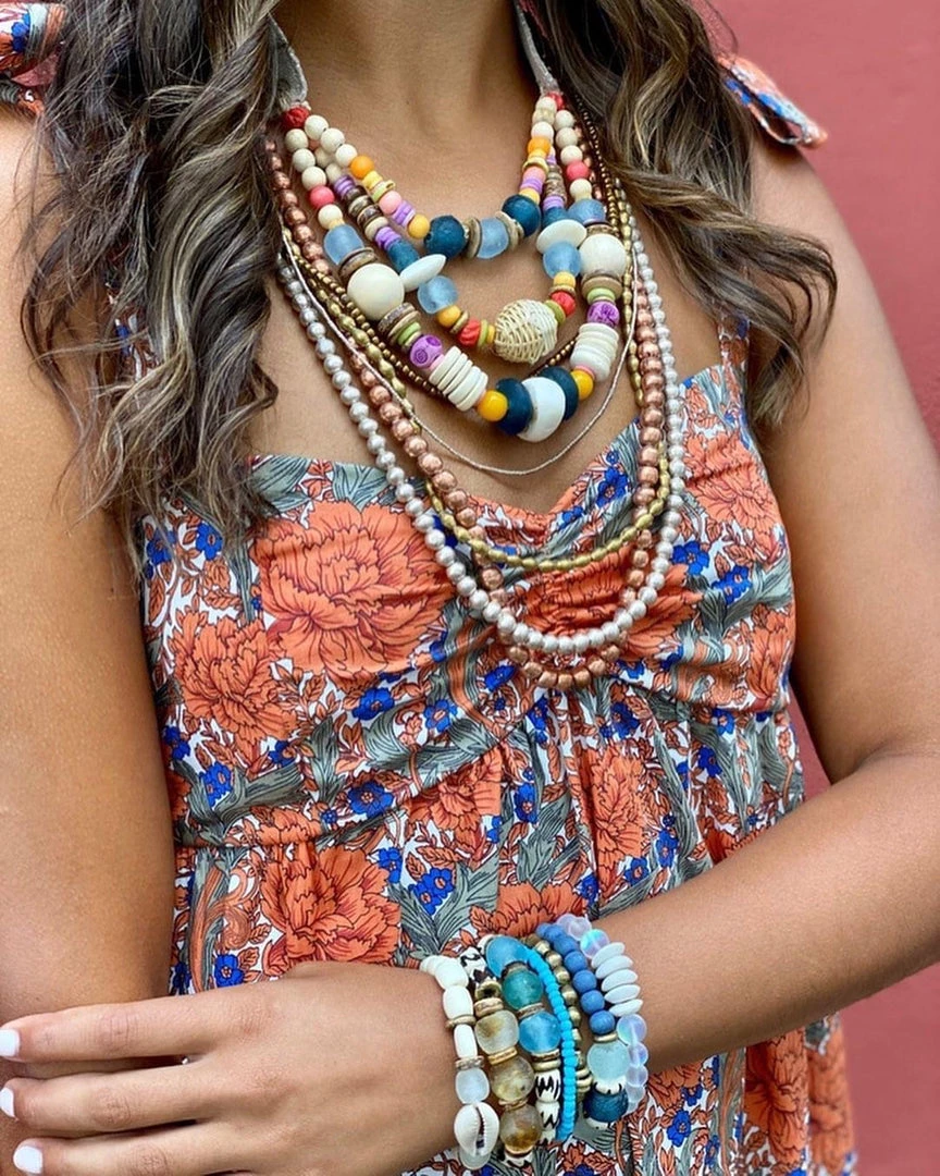 Twine + Twig Calypso Collection Layered Classic Necklace | Calypso 5 Twine + Twig Calypso Collection Layered Classic Necklace | Calypso