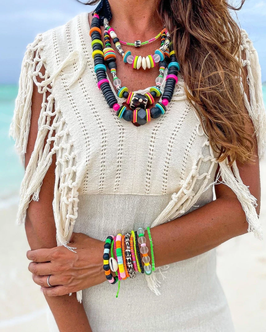 Twine + Twig Teen Collection Intricate Stack Bracelet | Electric White 7 Twine + Twig Teen Collection Intricate Stack Bracelet | Electric White